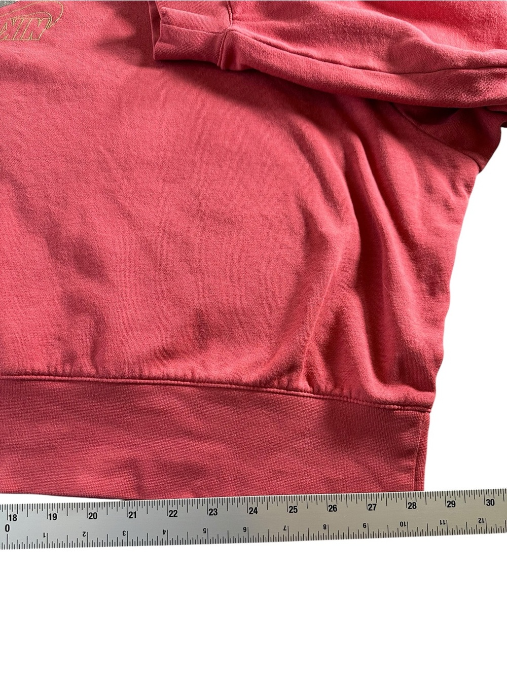 Nike Plus Women's Coral-Red Cropped Crewneck Sweatshirt with Glitter Logo 3X - Picture 8 of 11
